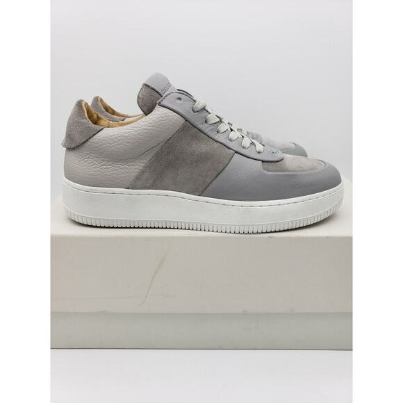 Collegium Men's Pillar Court Low Leather Sneakers Shadow Grey 6 US/ 39 EU NEW - Picture 1 of 11